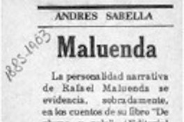 Maluenda  [artículo] Andrés Sabella.
