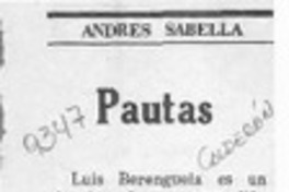 Pautas  [artículo] Andrés Sabella.