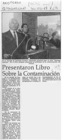 Presentaron libro sobre la contaminación  [artículo].