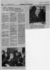 "En mi escritura interesan los rasgos humanos de la vida"  [artículo] Mario Rodríguez O.