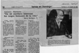 "En mi escritura interesan los rasgos humanos de la vida"  [artículo] Mario Rodríguez O.