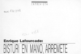 Bisturí en mano, arremete contra los políticos y la TV  [artículo] Rosario Guzmán Errázuriz.