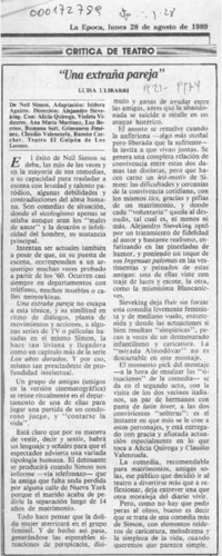 "Una extraña pareja"  [artículo] Luisa Ulibarri.