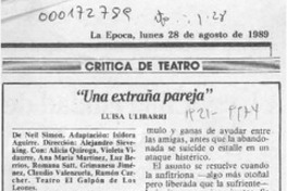 "Una extraña pareja"  [artículo] Luisa Ulibarri.