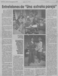 Entretelones de "Una extraña pareja"  [artículo] Marta Hansen.