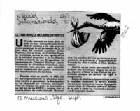 Ultima Novela de Carlos Fuentes