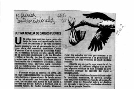 Ultima Novela de Carlos Fuentes