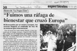 "Fuimos una ráfaga de bienestar que cruzó Europa"  [artículo].