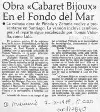 Obra "Cabaret Bijoux" en el fondo del mar  [artículo].