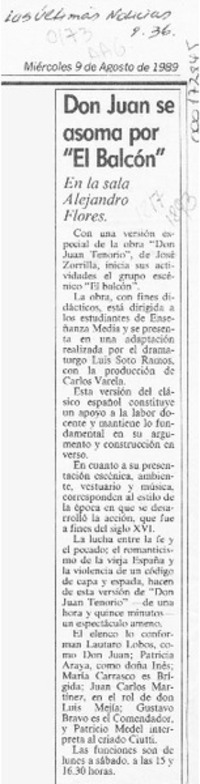 Don Juan se asoma por "El Balcón"  [artículo].