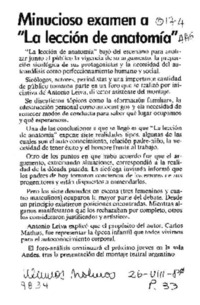 Minucioso examen a "La lección de anatomía"  [artículo].