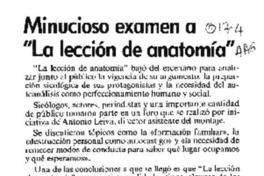 Minucioso examen a "La lección de anatomía"  [artículo].