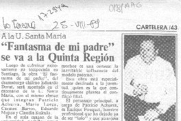 "Fantasma de mi padre" se va a la Quinta Región