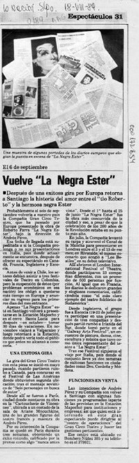 Vuelve "La negra Ester"