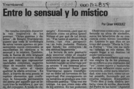 Entre lo sensual y lo místico  [artículo] César Vásquez.