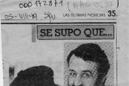 Se supo que --  [artículo].