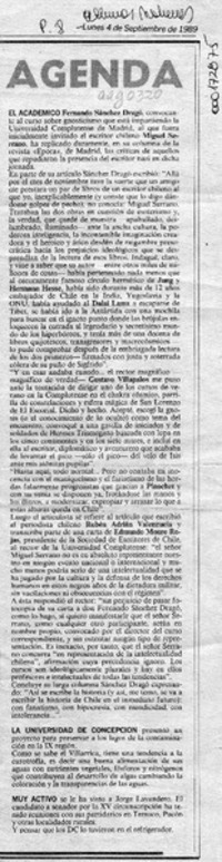 Agenda  [artículo] Fernando Sánchez Dragó.