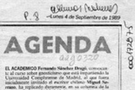 Agenda  [artículo] Fernando Sánchez Dragó.