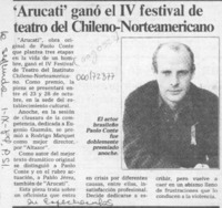 "Arucati" ganó el IV festival de teatro del Chileno-Norteamericano  [artículo].