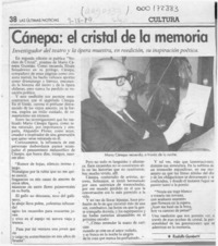 Cánepa, el cristal de la memoria  [artículo] Rodolfo Gambetti.