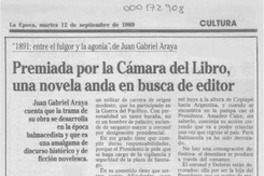 Premiada por la Cámara del Libro, una novela anda en busca de editor