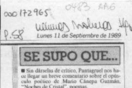 Se supo que --  [artículo] Pantagruel.