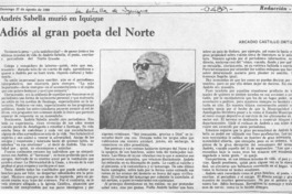 Adiós al gran poeta del Norte