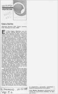 Casas y escritos  [artículo] Lala Méndez Mosquera.