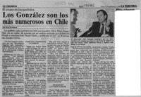 Los González son los más numerosos en Chile  [artículo] Irene Strodhoff.