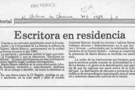 Escritora en residencia