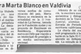 Escritora Marta Blanco en Valdivia