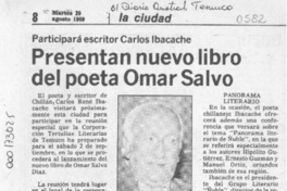 Presentan nuevo libro del poeta Omar Salvo  [artículo].