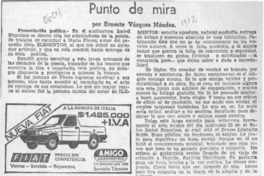 Punto de mira  [artículo] Ernesto Vásquez Méndez.