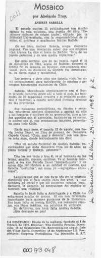 Mosaico  [artículo] Abelardo Troy.