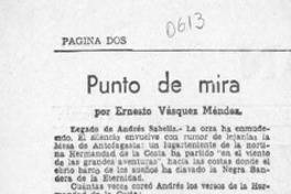 Punto de mira  [artículo] Ernesto Vásquez Méndez.