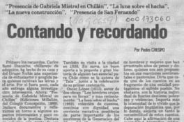 Contando y recordando  [artículo] Pedro Crespo.