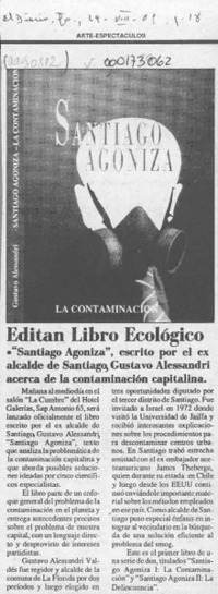 Editan libro ecológico  [artículo].