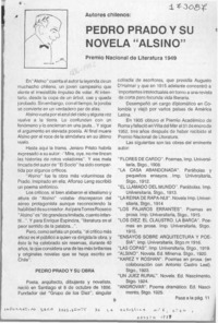 Pedro Prado y su novela "Alsino"  [artículo].