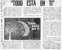 "Todo -- está en ti"  [artículo] Francisco A. Muñoz Vivallo.