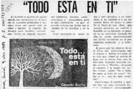 "Todo -- está en ti"  [artículo] Francisco A. Muñoz Vivallo.