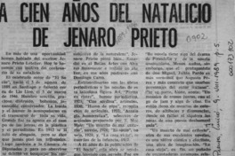 A cien años del natalicio de Jenaro Prieto  [artículo] José Vargas Badilla.