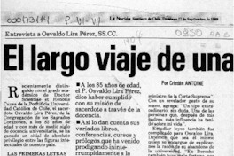 El largo viaje de una vida plena  [artículo] Cristián Antoine.