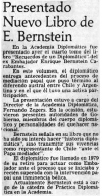 Presentado nuevo libro de E. Bernstein