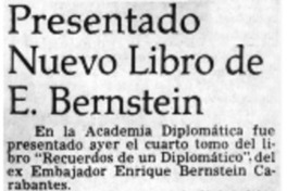 Presentado nuevo libro de E. Bernstein