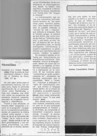 Parménides  [artículo] Andrés Covarrubias Correa.