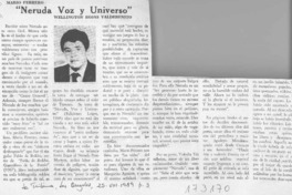"Neruda voz y universo"  [artículo] Wellington Rojas Valdebenito.