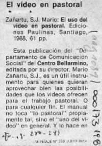 El video en pastoral  [artículo] Renato Hevia.