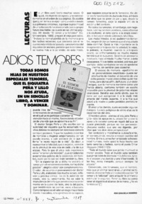 Adiós temores  [artículo] Graciela Romero.