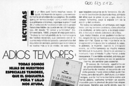 Adiós temores  [artículo] Graciela Romero.