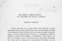 Mi amigo Carlos León, el hombre de Playa Ancha  [artículo] Alfonso Calderón.